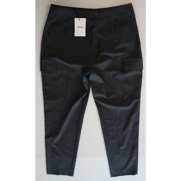 Theory M0871204 Men's Sz 33 Gray Curtis Bonded Wool Twill Cargo Pants $285 - Picture 2 of 10